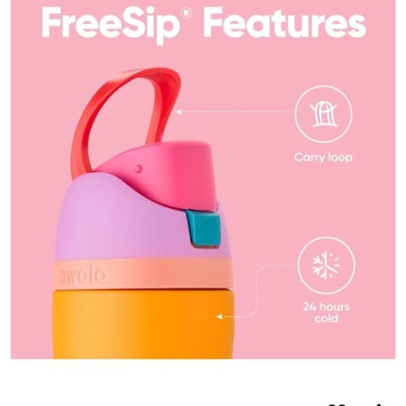 Owala Tropical Orange FreeSip Insulated Stainless Steel Water Bottle - 24oz - Picture 2 of 7